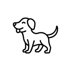 wagging tail happy puppy logo vector illustration