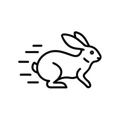 colorful speed rabbit motion vector illustration