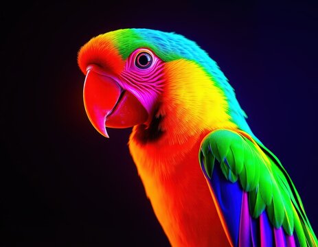 close up of a colorful parrot