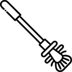 plastic toilet brush line art silhouette