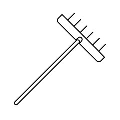 spring tine harrow line art on white background