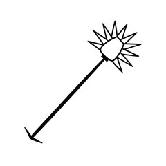 spike tooth harrow line art on white background