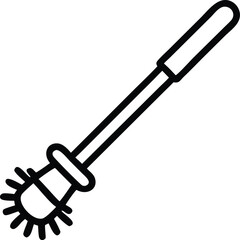 plastic toilet brush line art silhouette