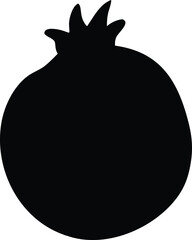 pomegranate icon clip art black silhouette