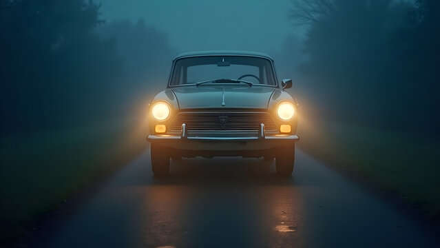 Classic car illuminated