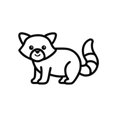 happy red panda cute style vector illustration
