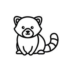 playful red panda character vector illustration