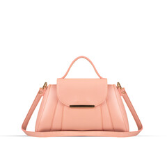 Pink women bag isolated on white background