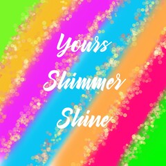 abstract colorful background with romantic typography 