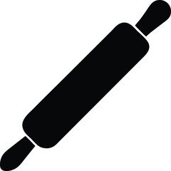 rolling pin with wooden handle silhouette 
