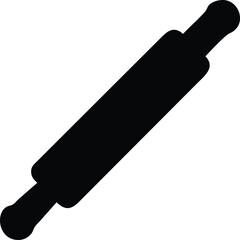 rolling pin with wooden handle silhouette 