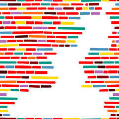 Seamless background of colored stripes. hand drawing. Not AI, Vector illustration