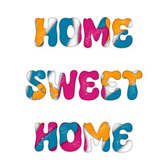 Home sweet home typography illustration design 