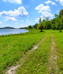 Naklejka premium Scenery of Bor Lake (Borsko jezero), an artificial lake in Eastern Serbia near the city of Bor