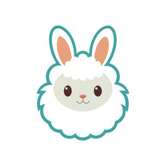 adorable bunny with soft texture vector illustration