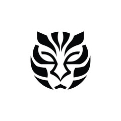 tiger face with piercing eyes logo vector illustration
