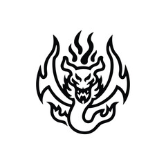 strong line dragon in fierce pose vector illustration