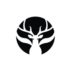 ethereal glowing deer shape logo vector illustration