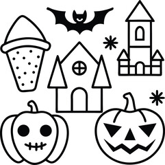 Halloween Decorative Symbols – Flat Style in  EPS

