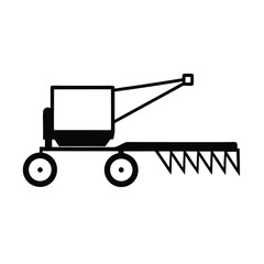manual harvester art on white background