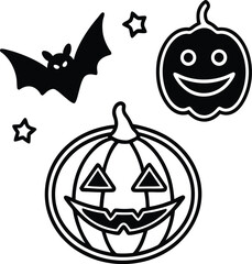 Halloween Flat Icons – Pumpkin, Ghost, Skull & More
