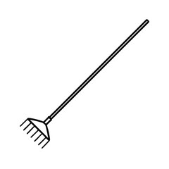 hay rake line art on white background
