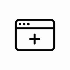 browser tab add icon vector sign