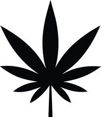 silhouette of a cannabis leaf
