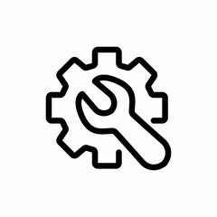 system mechanisms gears icon vector sign