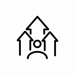 person improvement upgrade icon vector sign