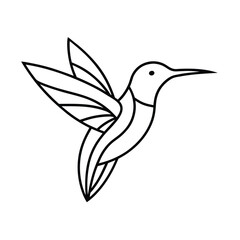 Soft Pastel Hummingbird in Minimalist Style vector illustration