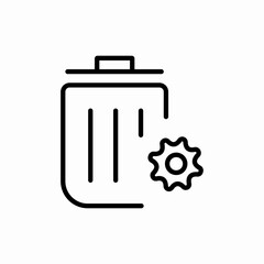 trash settings gear icon vector sign