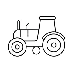 garden tractor line art on white background