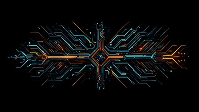 Futuristic Circuit Board Design with Vibrant Colors