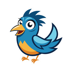 Cheerful Cartoon Bird in Lighthearted Style vector illustration