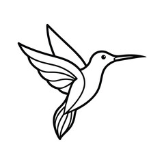Hummingbird in Soft Pastel Minimalist Design vector illustration