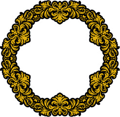 ecorative vector frames in baroque and rococo styles, featuring intricate gold and black & white designs. Includes round and square formats for elegant design projects.