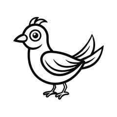 Whimsical Cartoon Bird with Cheerful Style vector illustration