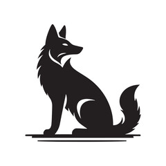 Mysterious Jackal Vector Silhouette Design – Wild Canine Outline for Safari Art, Tribal Decor, Wildlife Posters, Hunting Graphics, Nature Clipart, and Cricut or Tattoo Projects
