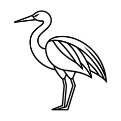 Minimalist Japanese Crane Bird Design vector illustration