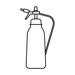 boom sprayer line art on white background