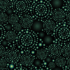 Seamless green Circle Pattern. Abstract Vector Minimal Background. Contemporary Textile Ornament. Simple Circular Wallpaper.  Not AI, Vector illustration.