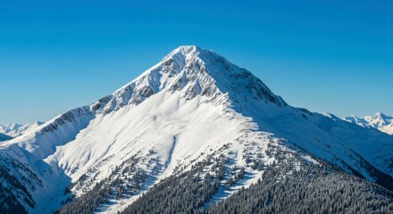 Snowy mountain peak