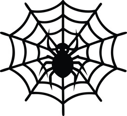 Fototapeta premium spider on web silhouette