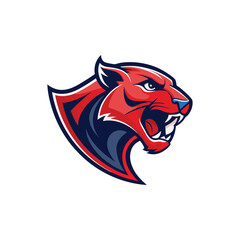 Dynamic Panther in Curved Modern Design vector illustration