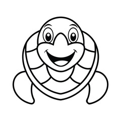 Bright Smiling Turtle in Cheerful Colors vector illustration