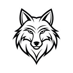 Stylized Wolf in Monochrome with Subtle Shading vector illustration