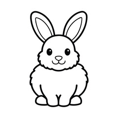 Adorable Bunny in Fluffy Minimal Design vector illustration