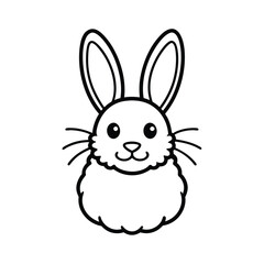 Soft Minimal Bunny in Cute Form vector illustration