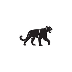 Majestic Jaguar Vector Silhouette Illustration of a Powerful Wild Cat in Mid-Prowl – Jungle Predator Artwork for Tattoo, Logo, Poster, or Wildlife Themed Design Projects
